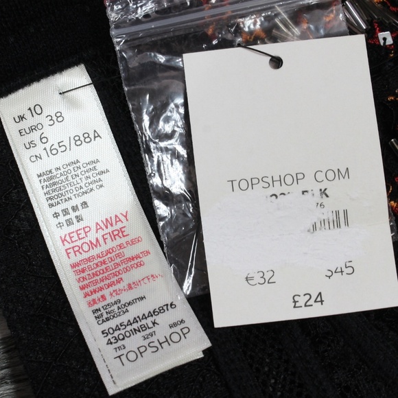 Topshop Black Lace Beaded Soft Bralette - Picture 5 of 5